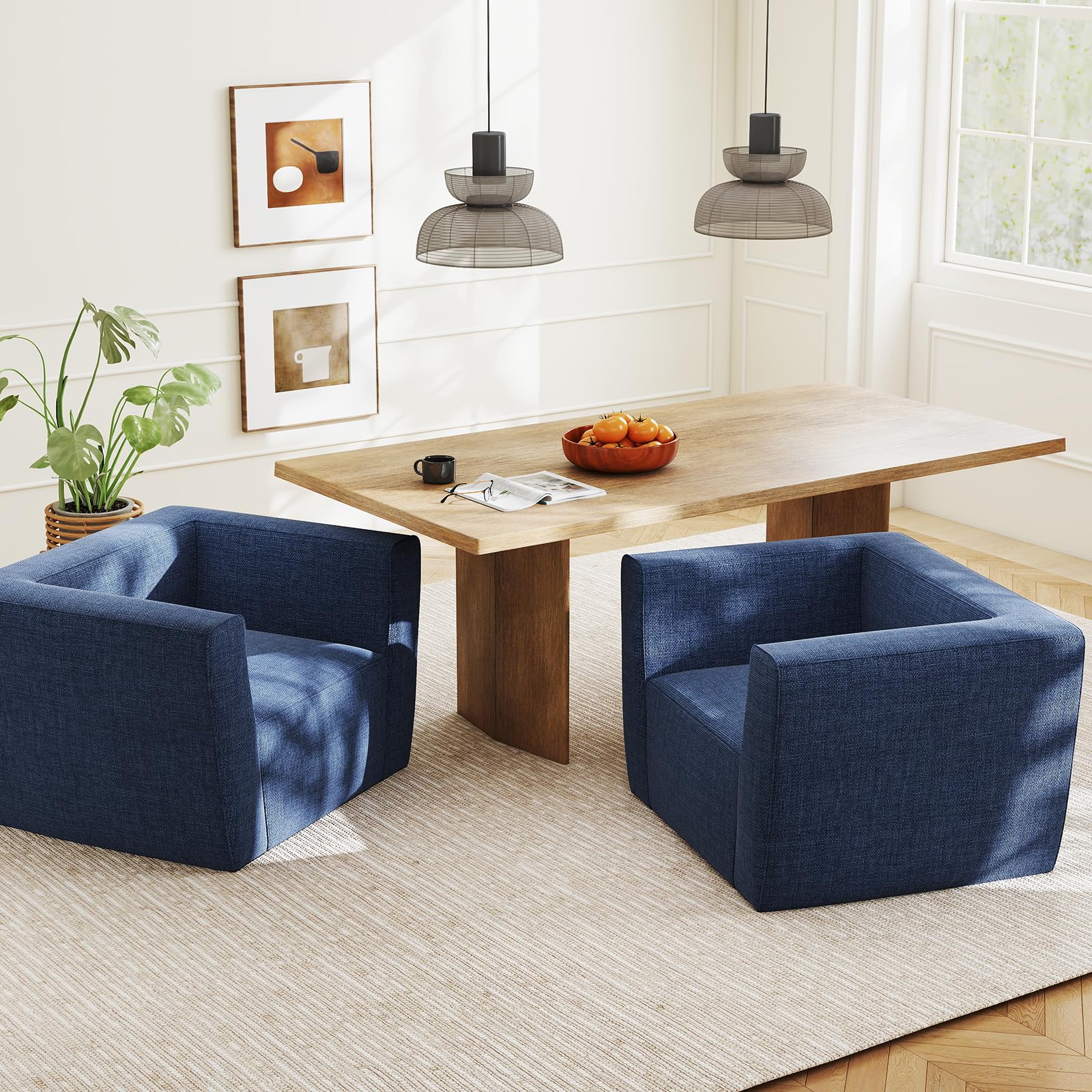 COSTWAY Sofá Hinchable, Sillón Inflable Portátil con Funda Desmontable, Amplios Reposabrazos y Asiento Espacioso, Silla Sofá Inflable Individual para Salón, Dormitorio, Oficina, 104x81x67 cm (Azul)