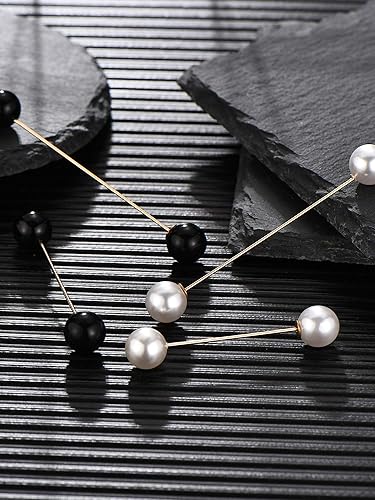 Miniatura 7 de Broche de perlas para mujer, 4 piezas, broche de perlas para mujer, broche de doble perla sintética, broches vintage para ropa, accesorios de