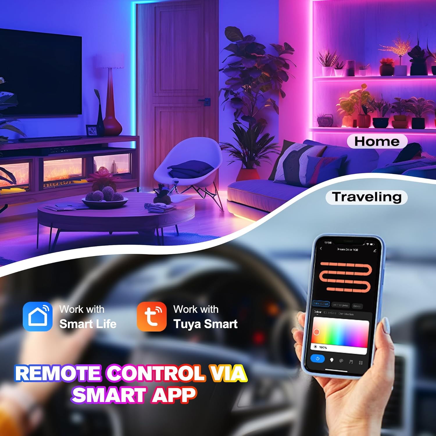 DR03W WiFi SPI 5~24V RGB Controller - Designed for Addressable LED Strip Lights, Compatible with Alexa Google Home Siri Smart Life Tuya APP Control Work with RC03RF WR01RF 2.4GHz Remoter etc