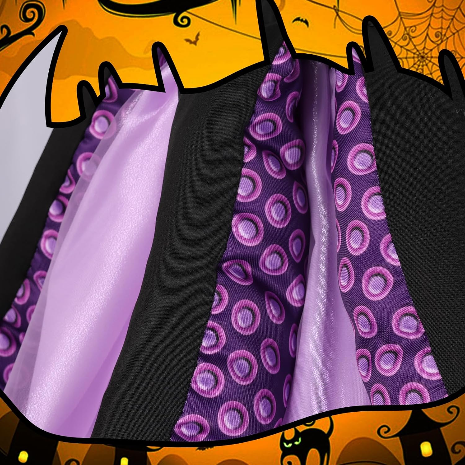 Women's Halloween Octopus Costume Set – Tentacle Tutu Skirt, Conch Necklace & Earrings, Witch Cosplay Outfit - Image 4