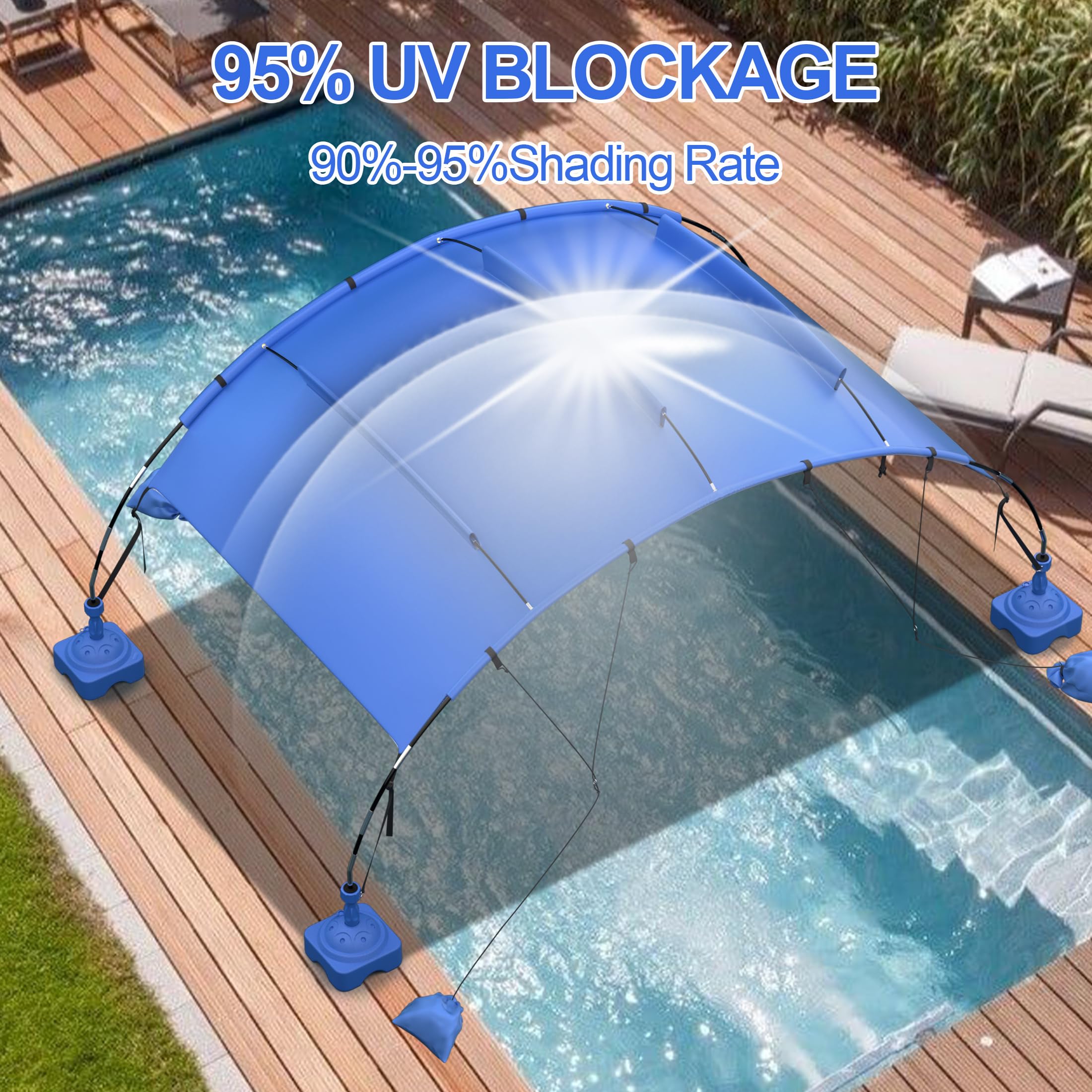 Pool Canopy Shade For Above Ground Sunjoy Floating Pool Canopy