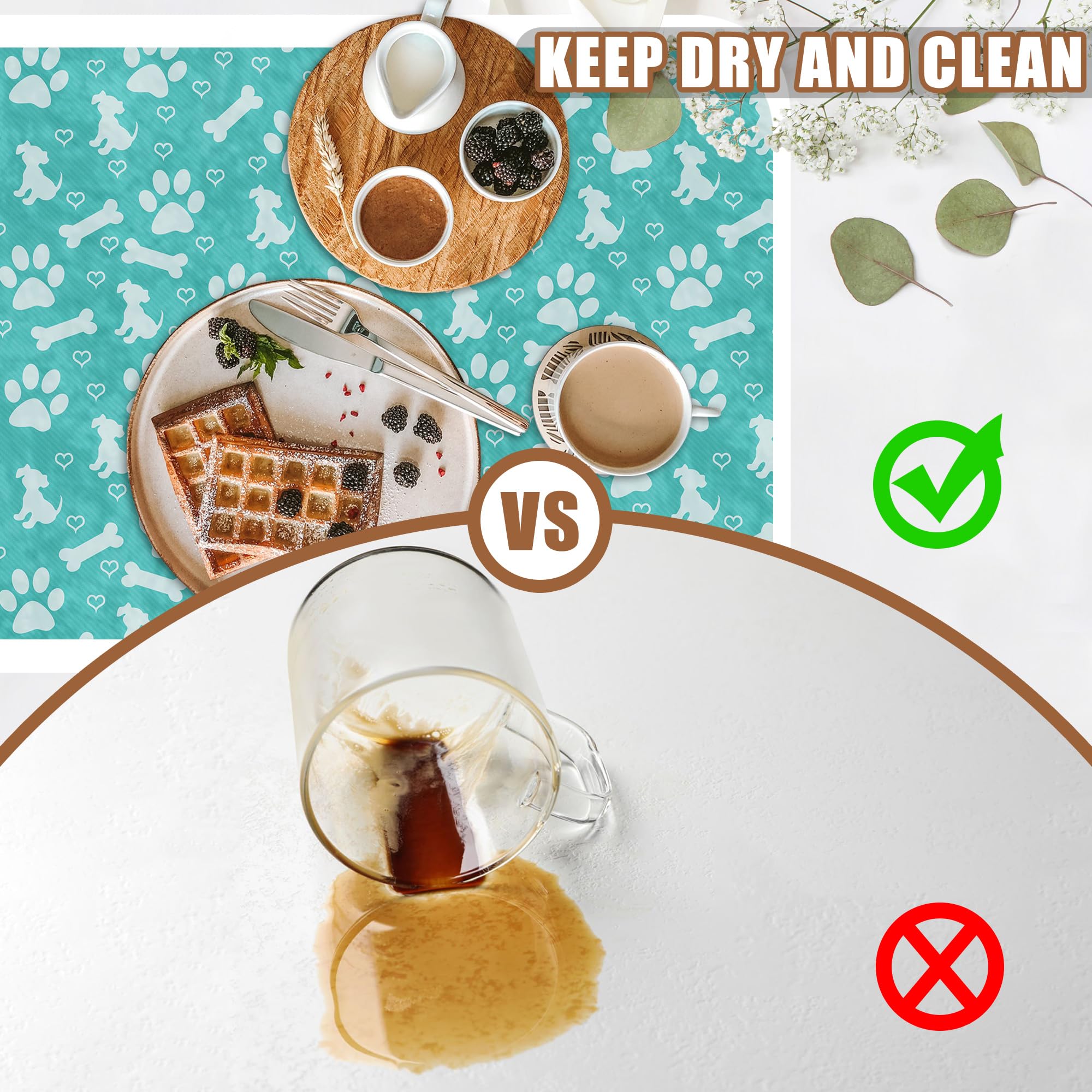 Perinsto Tapis De Séchage Pour Vaisselle - Motif Empreintes De Pattes De Chien - 40,6 X 45,7 Cm - Absorbant Et Réversible