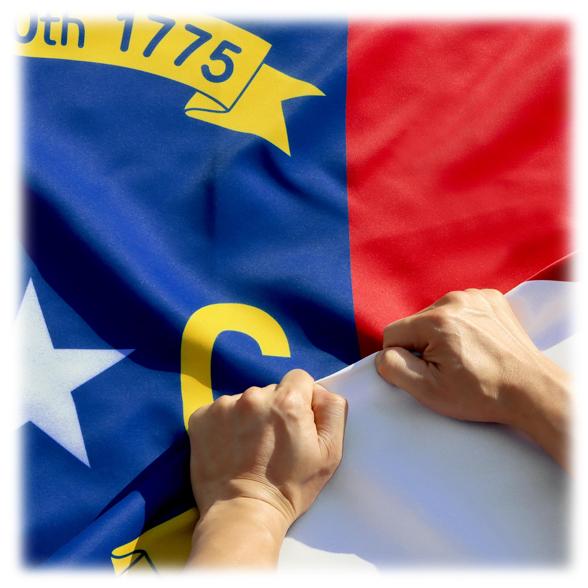 Drapeau NC 3x5 Ft double face résistant vent Anley drapeau Caroline du Nord indéchirable