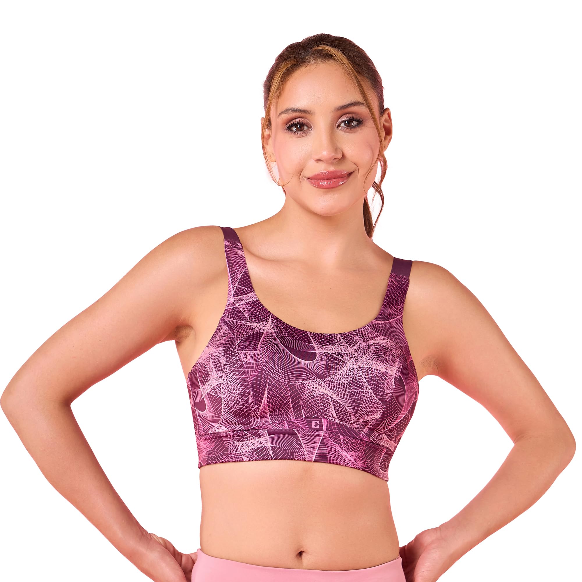 enamor Innovations Fab-Fresh Breathable Cup, Women's High Impact Sports Bra - Convertible, Padded, Wirefree, Full Coverage - SB18-picture-20