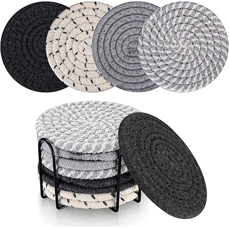 Amazon.com: Coasters for Drinks, Coasters for Coffee Table, 8 Pack ...