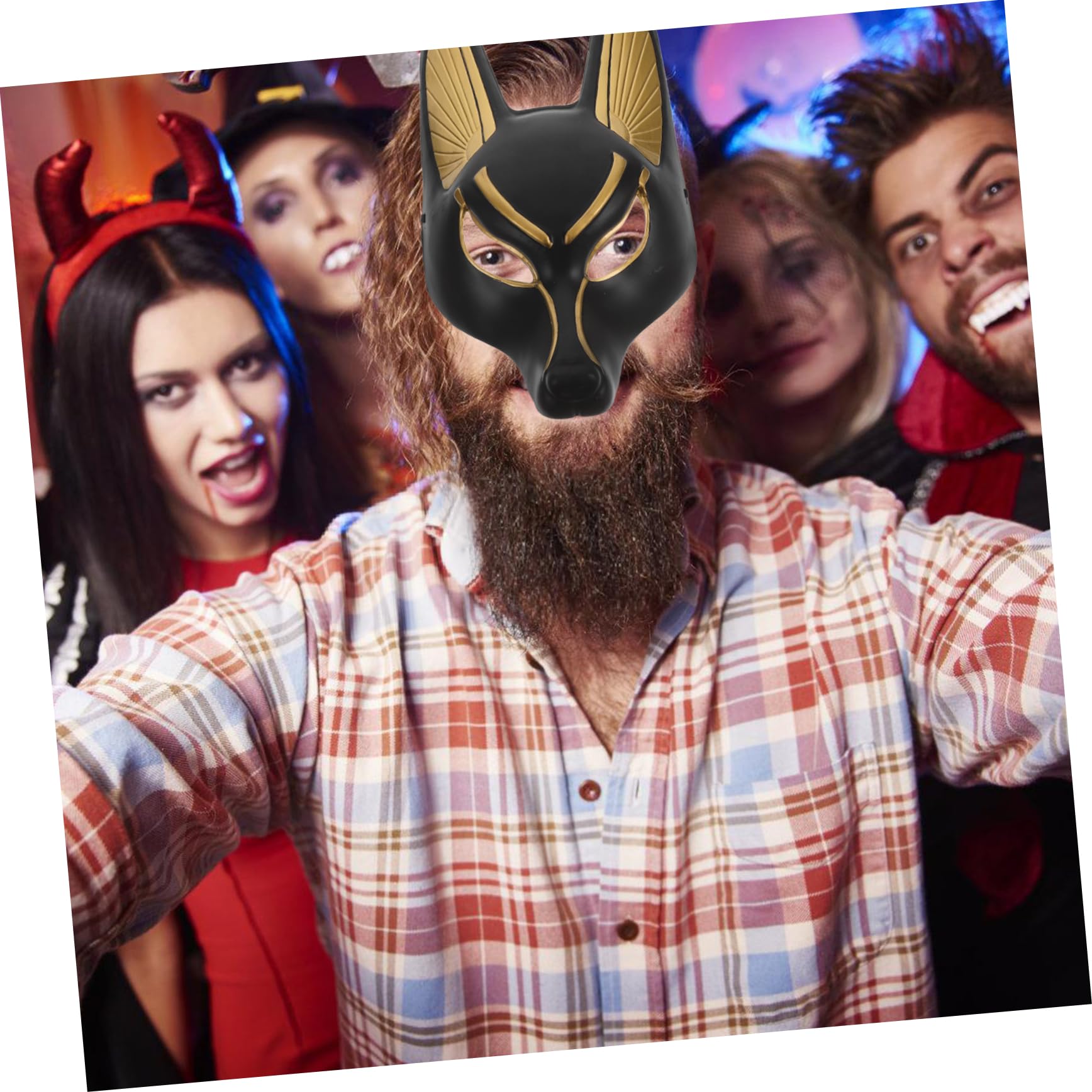 MAGICLULU Máscara De Anubis Máscara Veneciana De Cosplay De Halloween De Terror Aterrador Fiesta De Graduación Novedad El Plastico