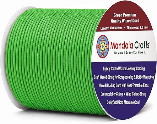 Miniatura 90 de Cuerda Mandala Crafts 0.03 pulgadas 109 yardas para hacer joyería, artesanía, macramé, cuerda de algodón encerado