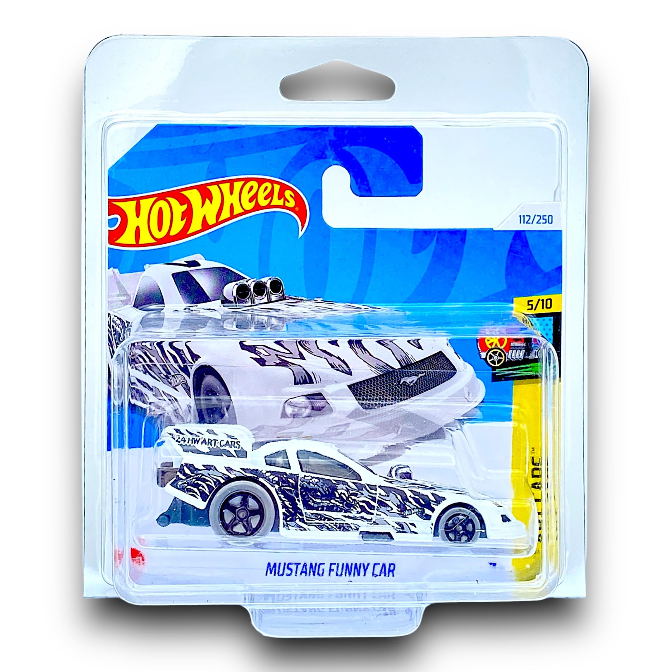 Hot Wheels Mustang Funny Car (White & Black) 5/10 HW Art