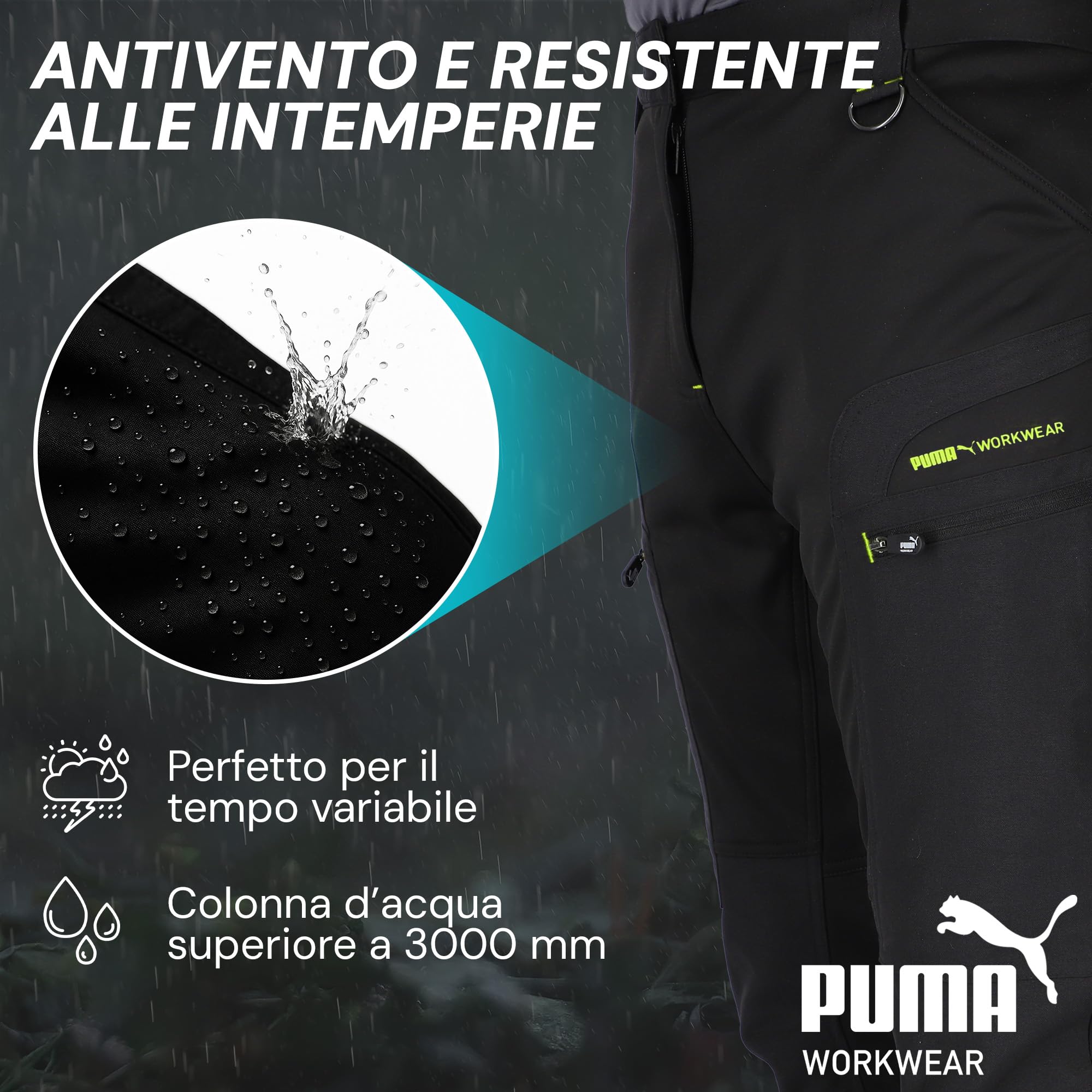 PUMA Workwear ProOne Alpine Pantaloni da uomo foderati – Pantaloni da uomo – Pantaloni da uomo – Antivento e impermeabile – Pantaloni elastici da lavoro da uomo – Pantaloni invernali da uomo