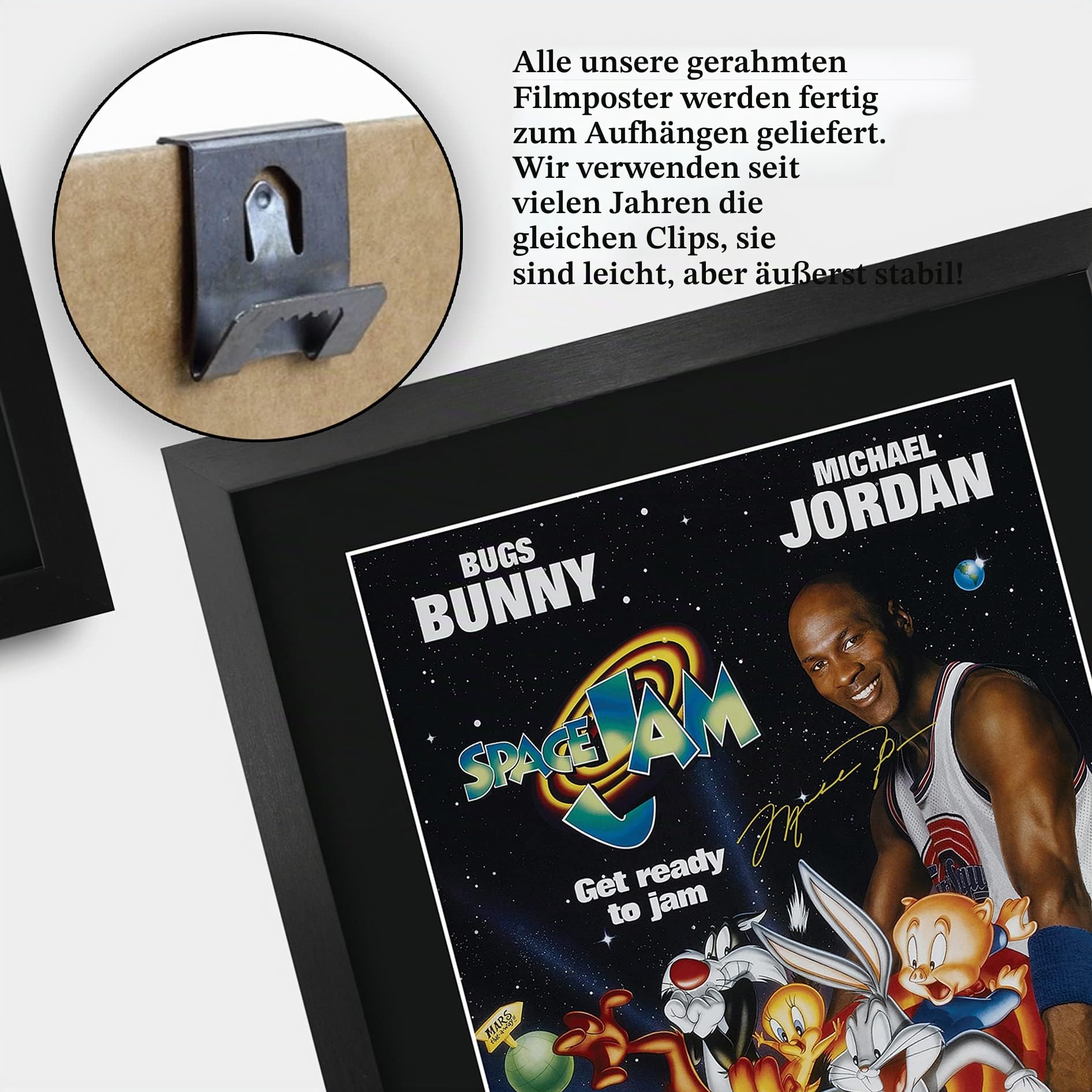 HWC Trading FR A3 Space Jam Gifts Poster, signiertes Autogramm, für Film-Fans, gerahmt, A3