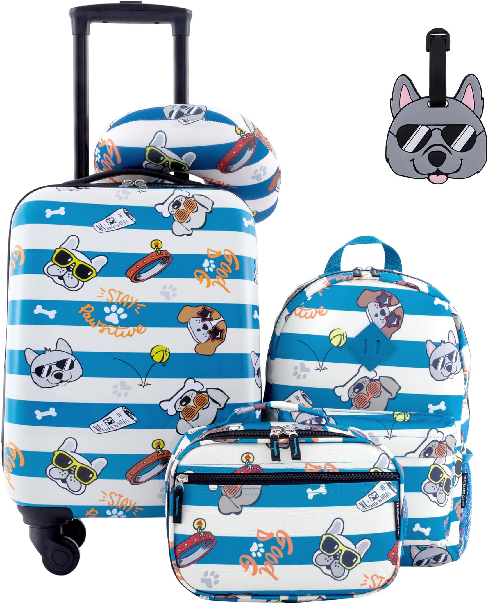 5 Piece Kids' Luggage Set, Cool Dog