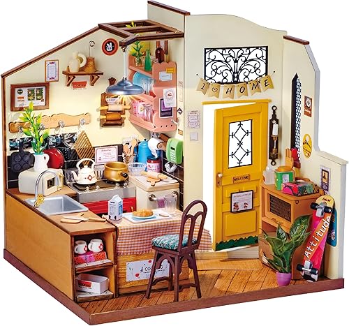 Rowood Kit de casa en miniatura, manualidades de casa de muñecas para adultos, kits de modelo de hogar pequeño para adultos para construir con LED, Rowood Kit de casa en miniatura, manualidades de casa de muñecas para adultos, kits de modelo de hogar pequeño para adultos para construir con LED,