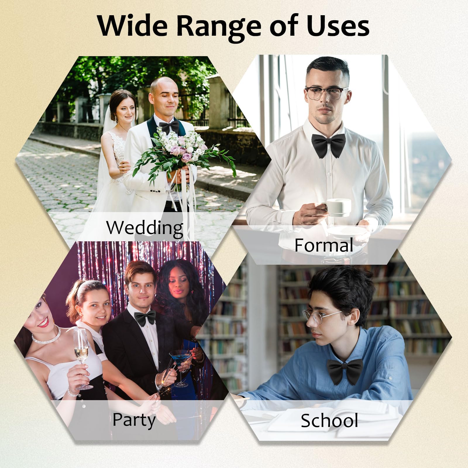 Übergroße Fliege für Herren, verstellbare vorgebundene Herren-Fliege, Smoking, Fliegen, für Hochzeit, Party, Abschlussball