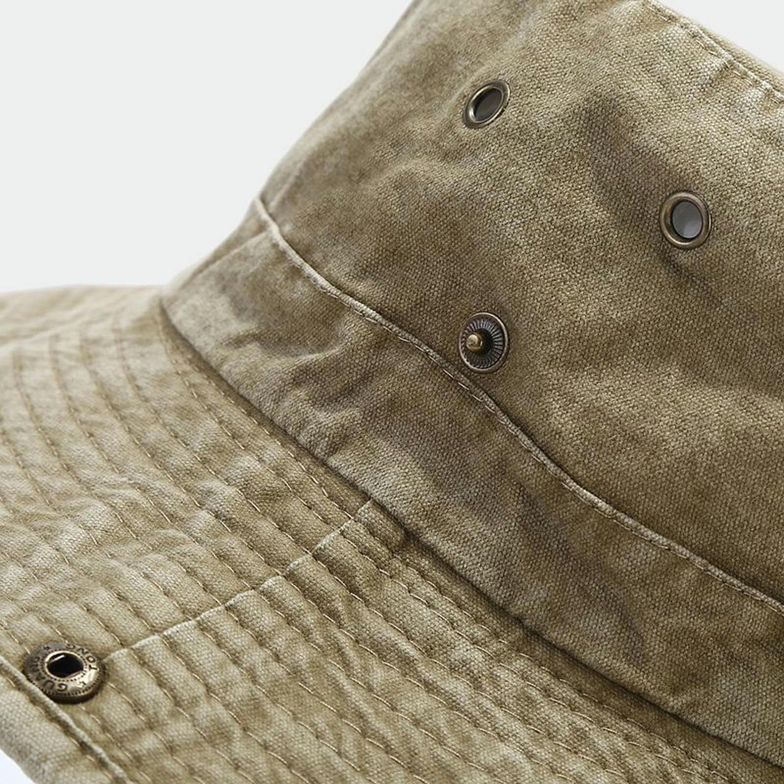 Sombrero de Pescador UPF 50+ Unisex con Sombrero De Arbustos De Algodón con Borde Ancho, Correa De Barbilla Extraíble, Brotes Laterales Y Agujeros De Ventilación
