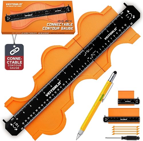 VEITORLD Medidor de contorno conectable (10 + 5 pulgadas), regalos únicos para él, hombres, marido, novio, día de San Valentín, duplicador de