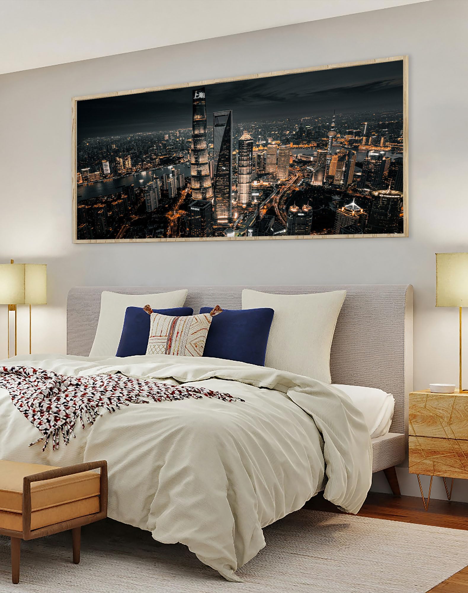 Instarry 5D Diamond Painting Grandi Dimensioni Vista Notturna Della Città Decorazione per Casa e Pareti 120x60 cm