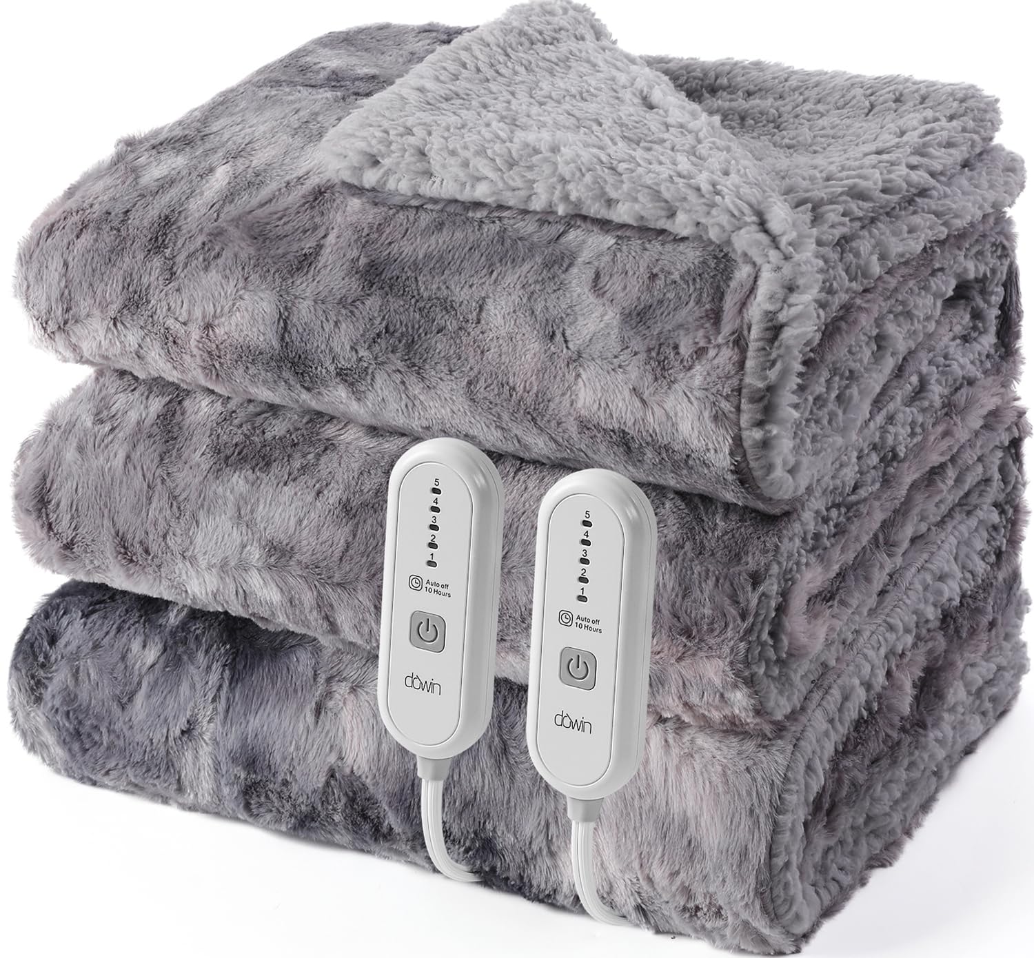 Amazon.com: Dowin Electric Blanket Queen Size, Faux Fur Heated