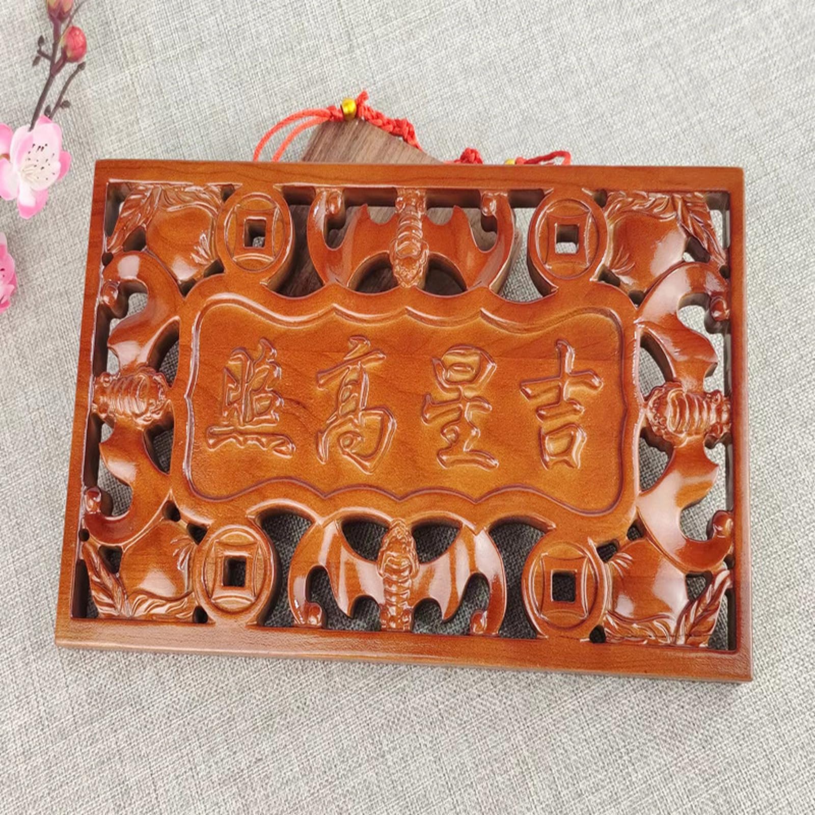 NBKLSWSUI Carving Ornament Statue For Living Room Decor Handmade Vintage Wood Sculpture Ornament Bedroom Office Feng Shui Accent, M