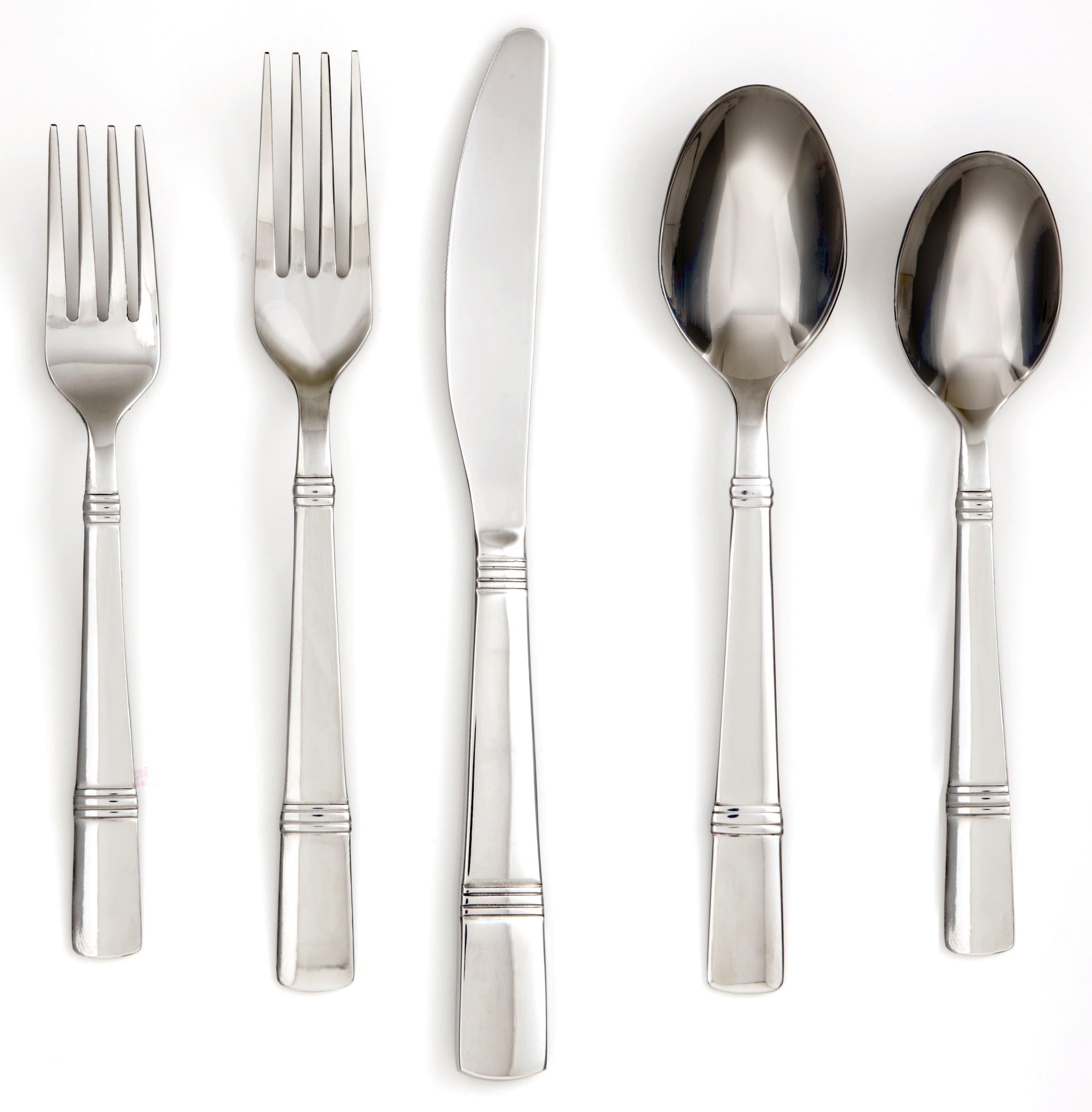 Cambridge SilversmithsBraylen 62-Piece Flatware Set with Oak Tray