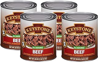 Keystone Meats All Natural Heat and Serve Canned Beef 28 Oz Fully Cooked...