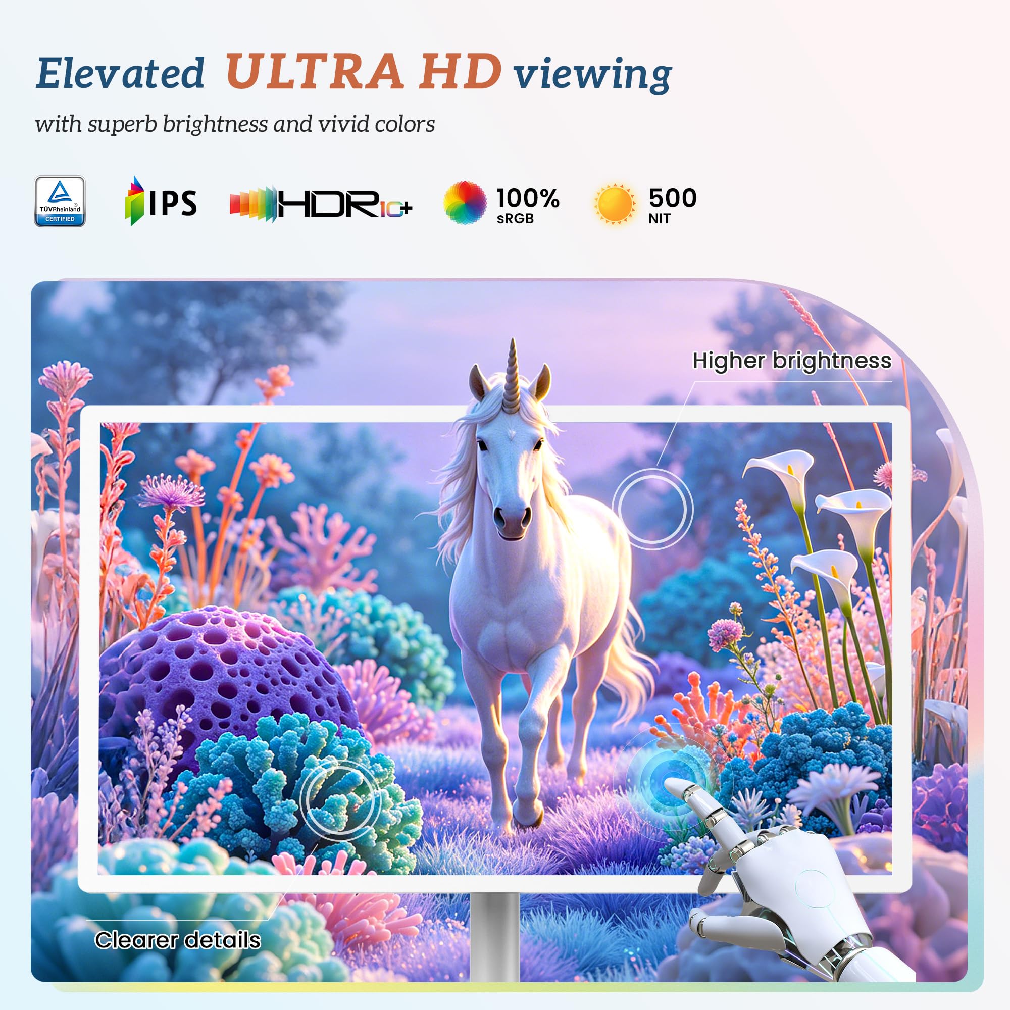 Bisprico Smart TV Portatile da 32 Pollici con Ruote, CPU Qualcomm, Certificato EDLA, Batteria Integrata da 22000mAh, 16+128GB, Android 14 OS Rolling Tablet TV, Rotazione Piena, Controllo
