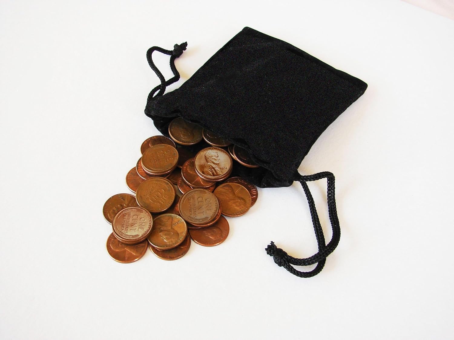 100 U.S. Wheat Pennies With Steel Cents in a Custom Vx Investments Microfiber Pouch (2 Rolls of U.S. Wheat Cents). 100 Old Coins. Thumbnail