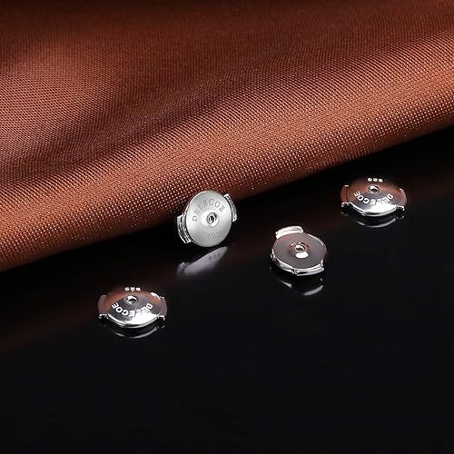 Miniatura 28 de DELECOE 2 pares de aretes de plata de ley 925, chapados en oro de 18 quilates, seguro e hipoalergénico para aretes de diamante, comodidad que no se