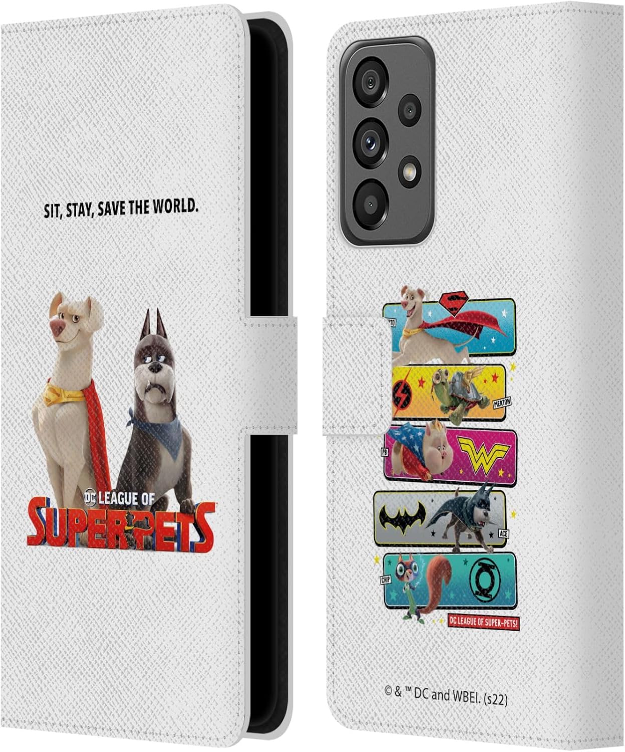 Head Case Designs Officially Licensed DC League of Super Pets Characters 1 Graphics Leather Wallet Case Compatible with Samsung Galaxy A73 5G (2022)