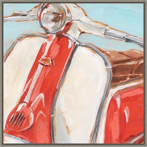 Miniatura 15 de Amanti Art Framed Canvas Wall Art 16x16 Retro Scooter II by Ethan Harper, Framed Wall Art Canvas, Transportation Artwork, Traditional Decor, Small