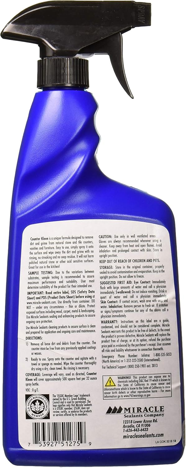 Miracle Sealants COUKL32OZ6 Counter Kleen Spray Cleaners, 32 oz - Cleaning Tools - 