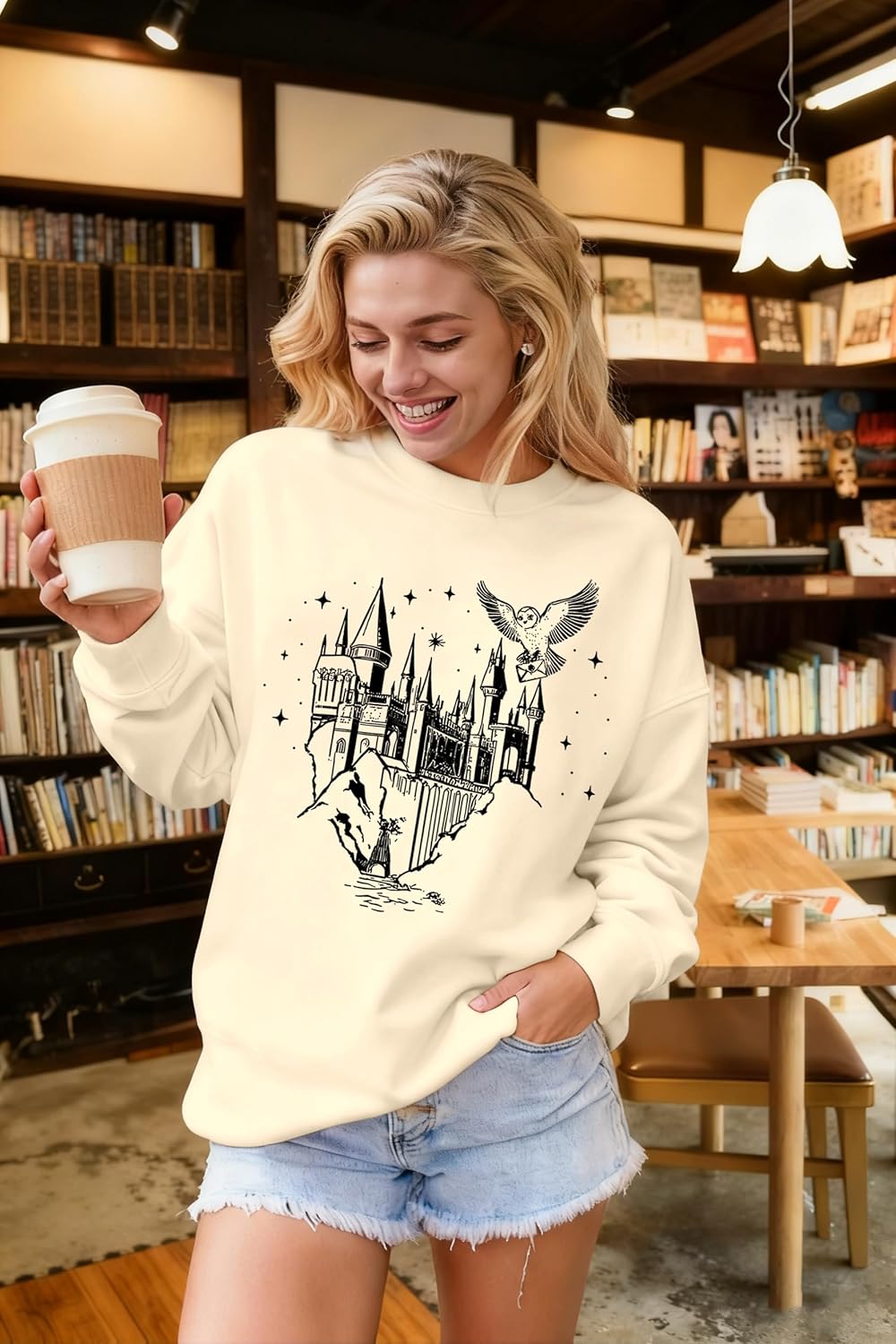 Magical Sweatshirts for Women Cute Book Graphic Pullover Tops Wizard Magical Costume Clothes - Image 2