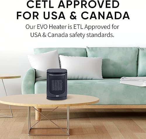 Miniatura 7 de EVO Calentador de cerámica oscilante (con pantalla digital) interruptor de punta sobre corte, apagado automático de sobrecalentamiento y