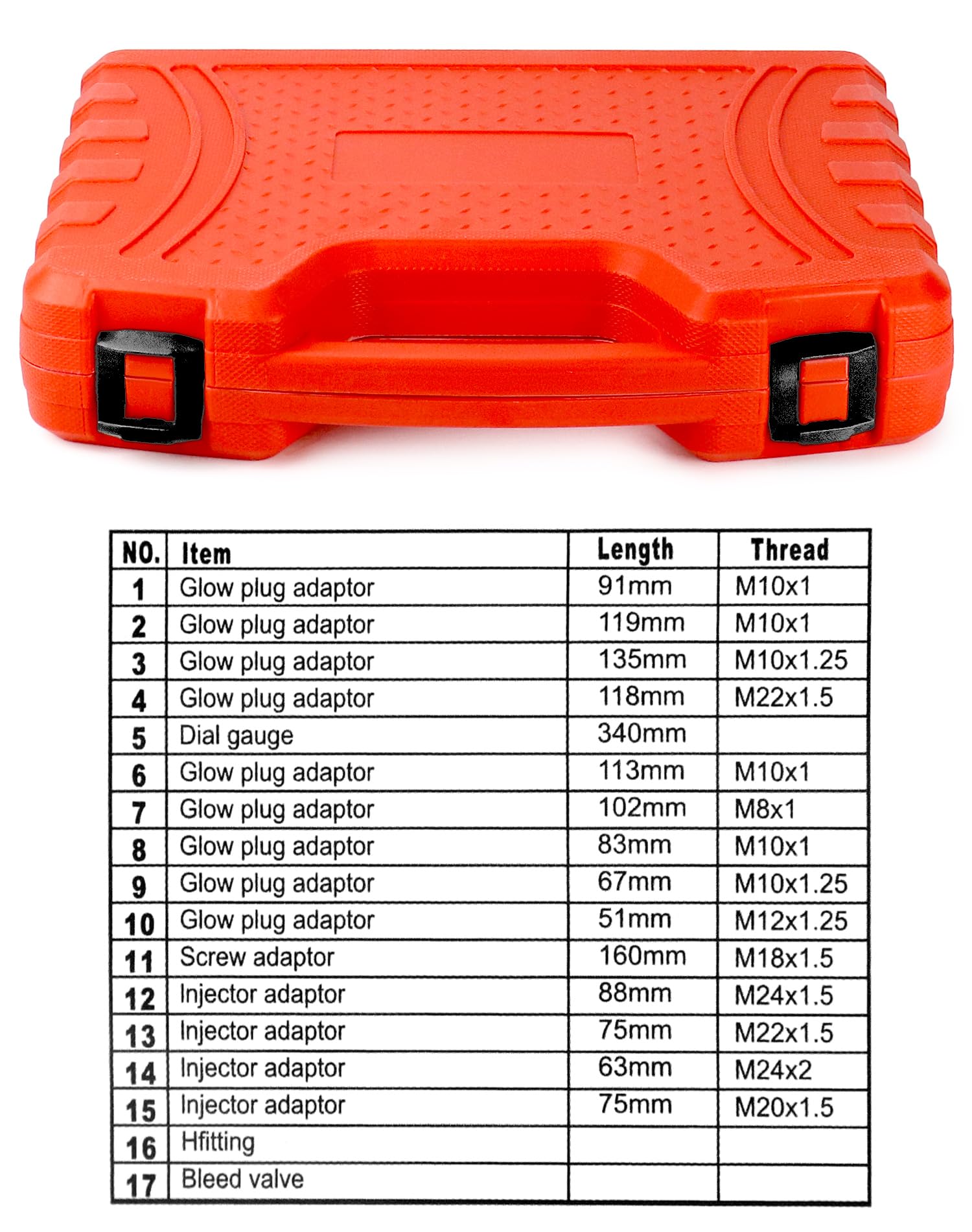 QWORK® Juego de Comprobador de compresión de motor diésel, Medidor de compresor de motor automotriz 0-70 bar