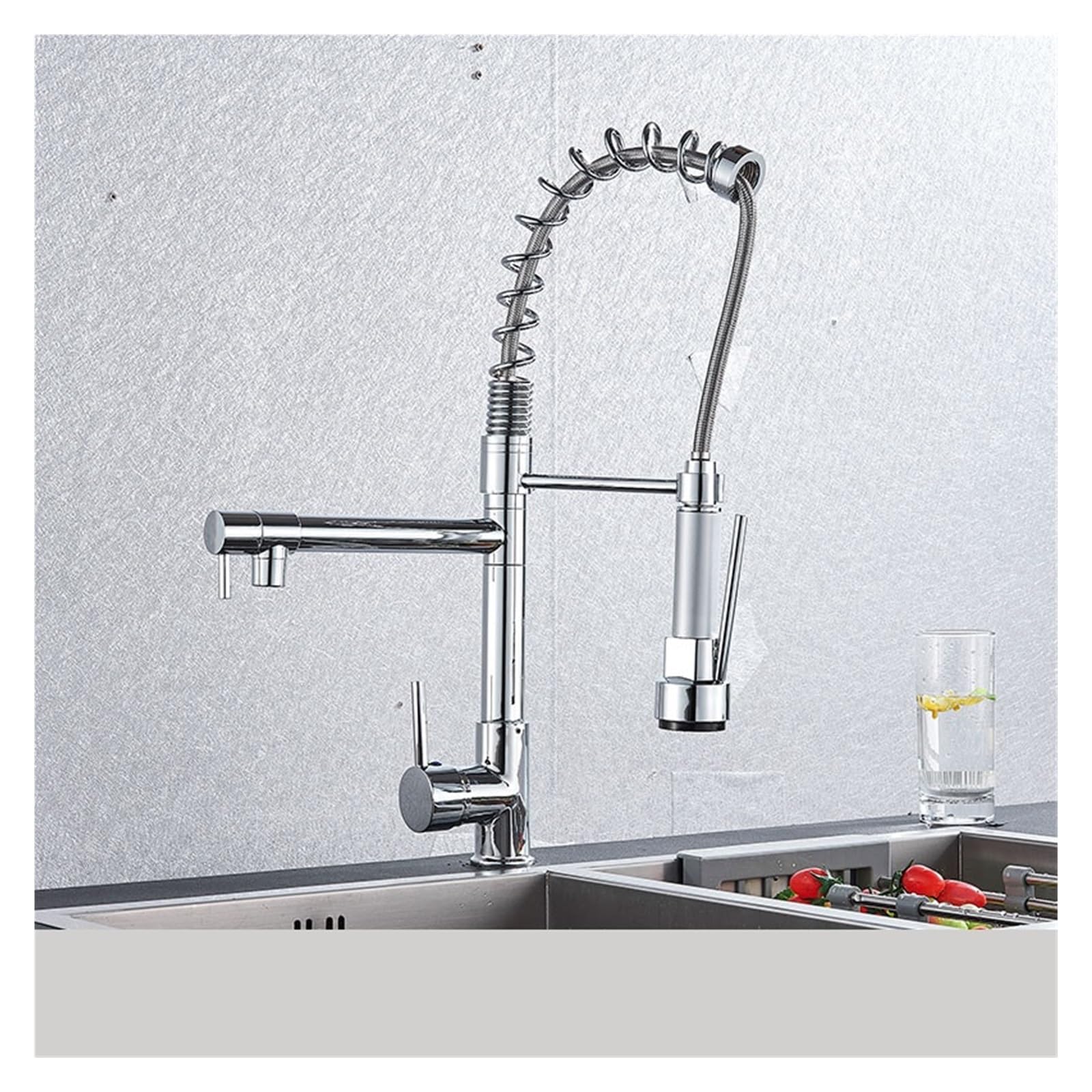Robinet de cuisine rotation 360 degrés avec mitigeur d'évier