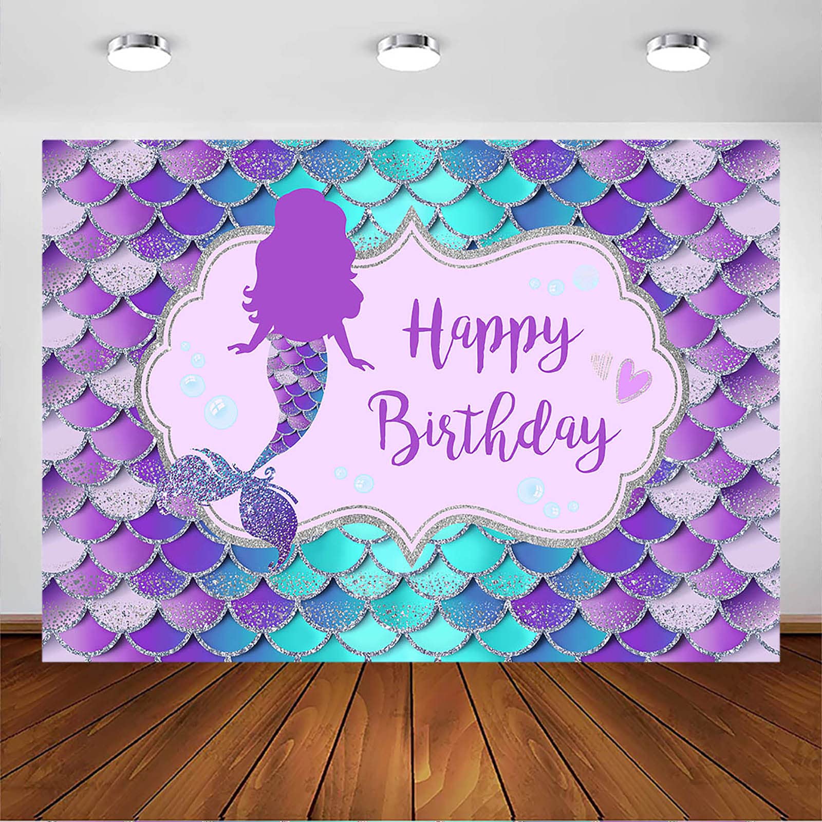 Avezano Meerjungfrau Geburtstag Banner – Unter Dem Meer Hintergrund, 179x110 Cm, Für Mädchen-Party
