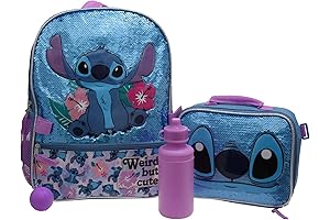 School-Time Sidekick: Disney Lilo & Stitch 4-Piece Backpack Set with Lunch Box