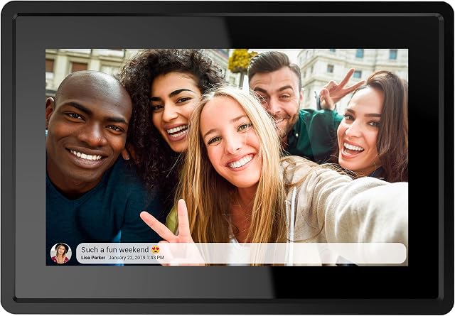 Feelcare 7 Inch 16GB Smart WiFi Digital Picture Frame, Send Photos or Small Videos from Anywhere, Touch Screen, IPS LCD Panel, Wall-Mountable, Portrait and Landscape(Black)
