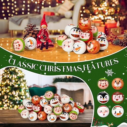 Miniatura 5 de 72 bolas de estrés de Navidad de 2 pulgadas, bolas de espuma de poliuretano para apretar, juguetes para aliviar el estrés, regalos de fiesta de