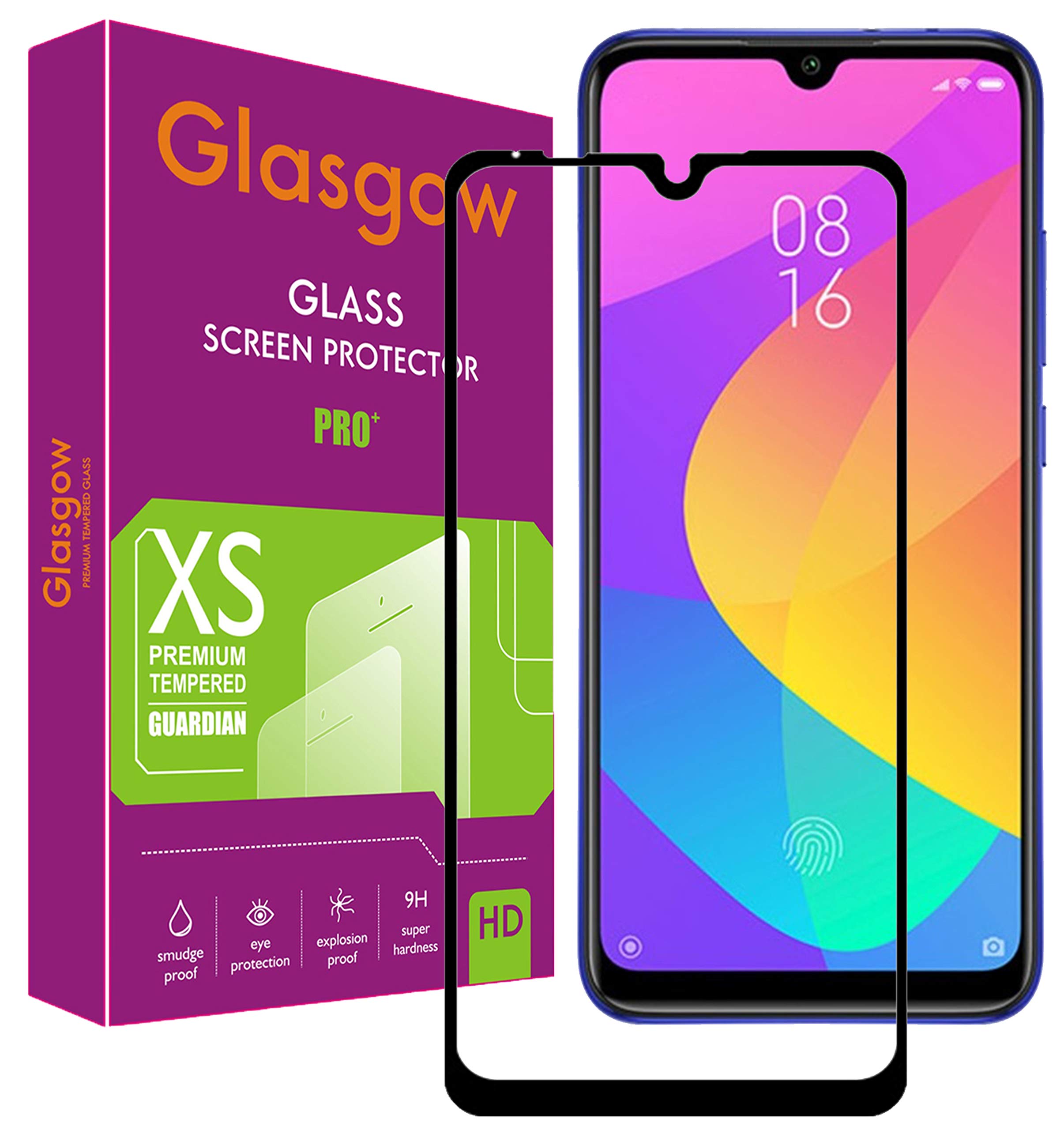 Glasgow 9H+ High Definition [HD] Tempered Glass for Mi A3 Screen Protection Premium Product [Curved Edges] [Gorilla] - Black (B07WJX8TL4) Amazon Price History, Amazon Price Tracker