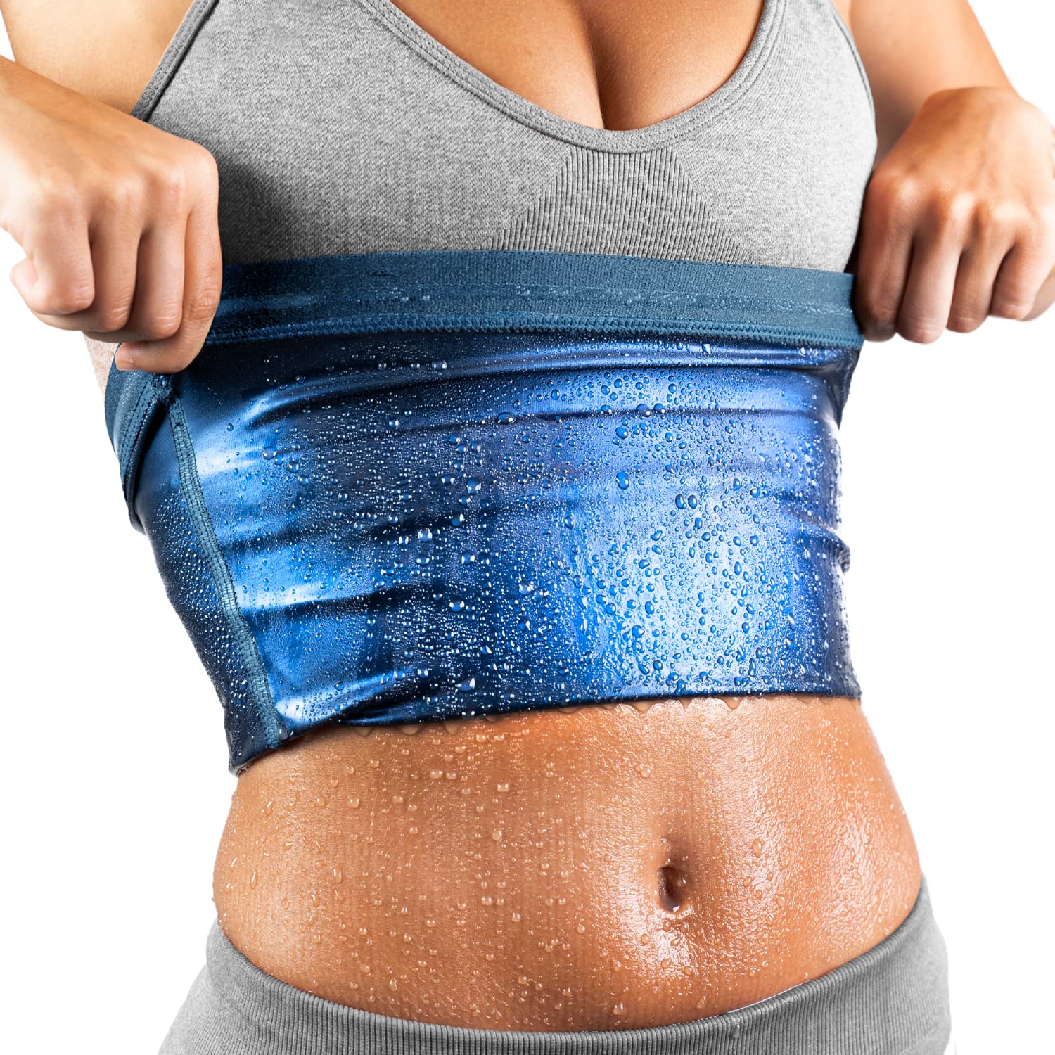 Sweat Spark Waist Trainers for Women Belly Fat (XS-10XL) - Shape Your Back & Abdomen, Wear During Workout, Teal, XS