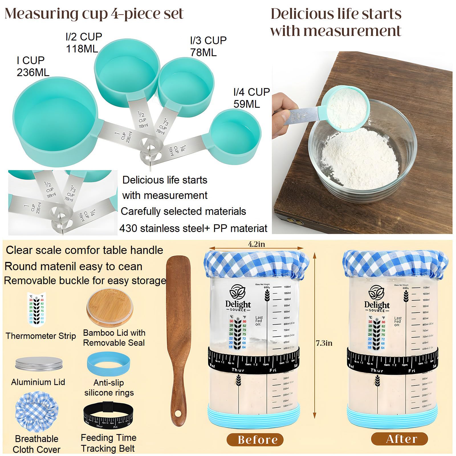 Complete Sourdough Starter Kit with 9