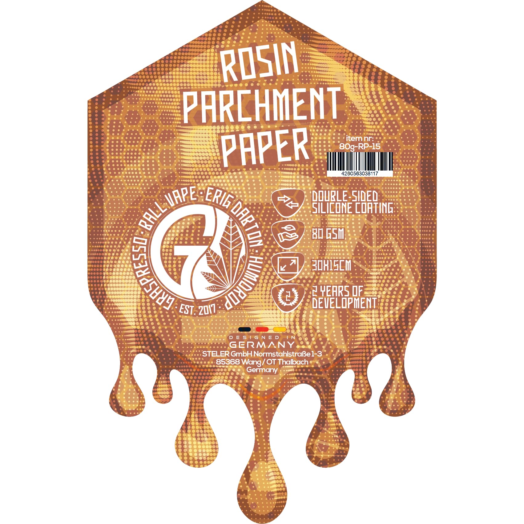 Rosin Press Double-sided Parchment Paper 100x 30x30cm | Pergamentpapier, Backpapier, Kollektor Papier Doppelseitig mit Silikon 52 gsm (100)