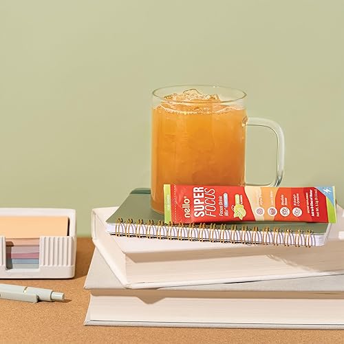 Miniatura 6 de Nello SuperFocus Mojito con cafeína, mezcla de bebida nootrópica, 20 paquetes para llevar, Alpha GPC, melena de león, rodiola, sin azúcar
