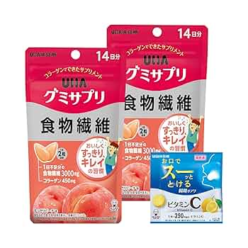 Amazon | UHA味覚糖 グミサプリ 食物繊維 14日分 2個 おまけ付き