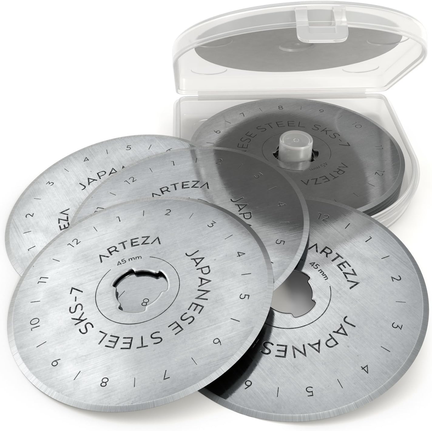 ARTEZA 45mm Quilting Rotary Cutter Replacement Blades, Fits Olfa & Fiskars (Pack of 10)