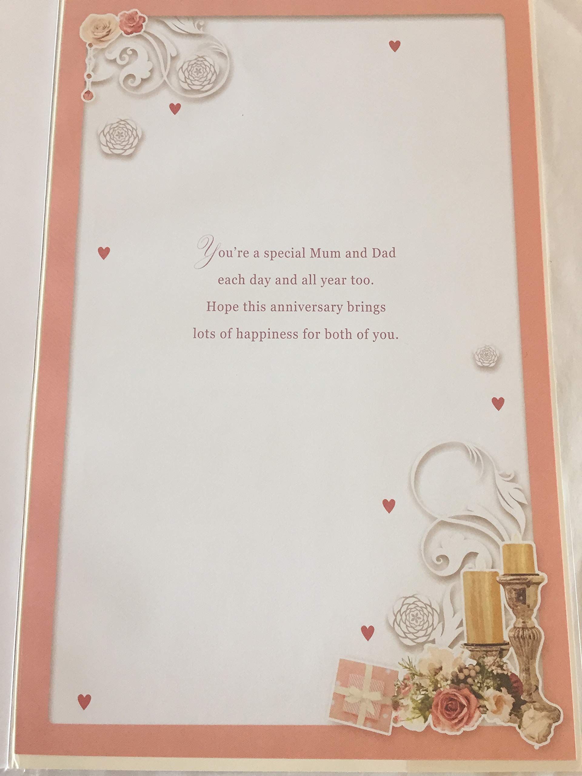 Mum & Dad Ruby 40th Wedding Anniversary Card - Champagne & Glasses 9x6 - View #8