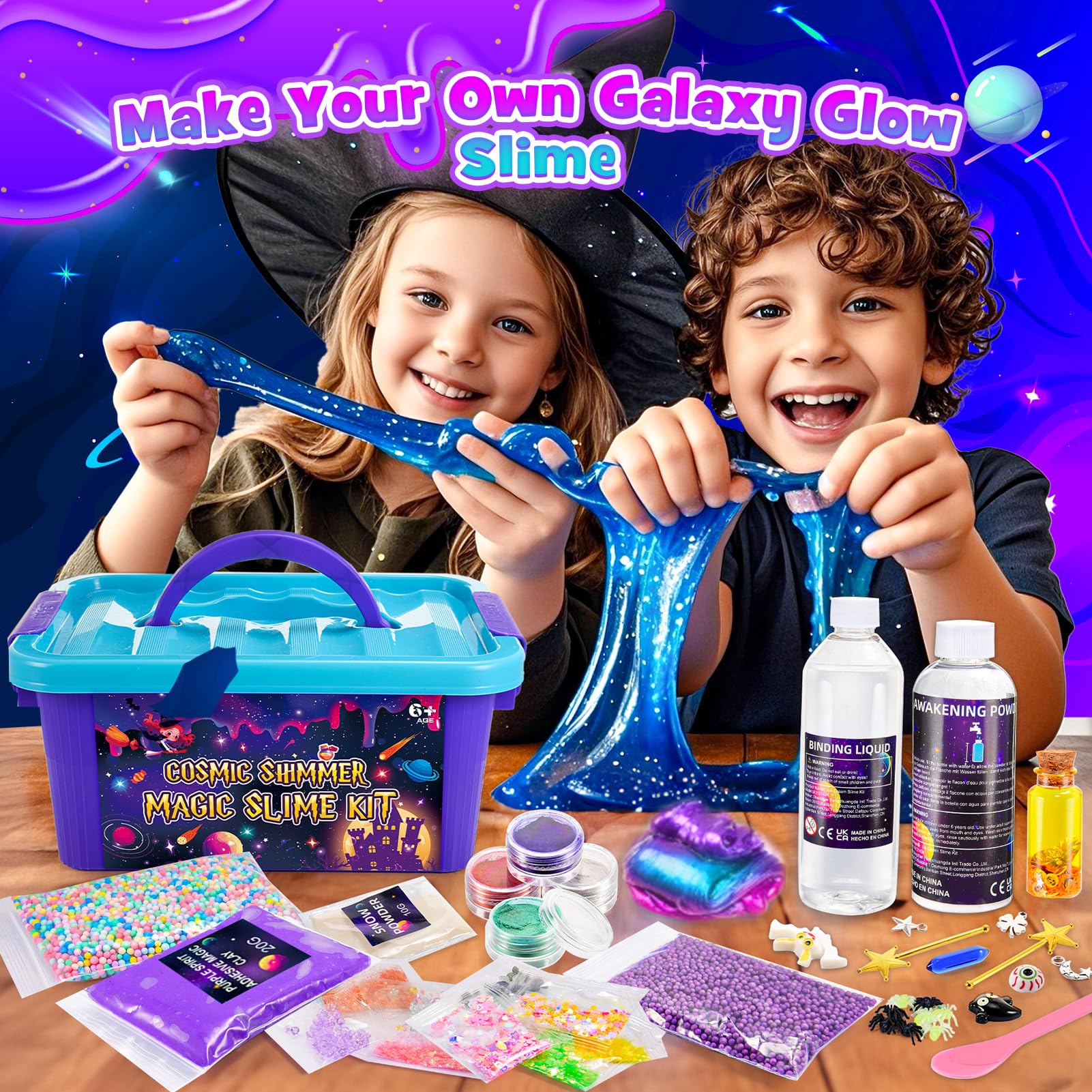 iKidiki Galaxy Slime Fluffy, Giochi Bambina 6-12 Anni Femmina Slime per Bambini Regalo Bimba 6-12 Anni Slime Kit Lavoretti Creativi per Bambini