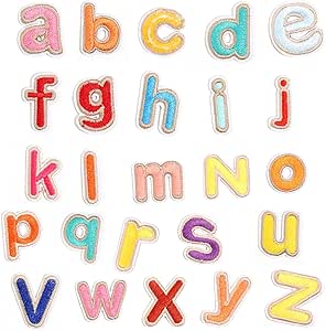 52-Piece Gold Iron On Letter Patches A-Z - Embroidered Applique For Clothing DIY