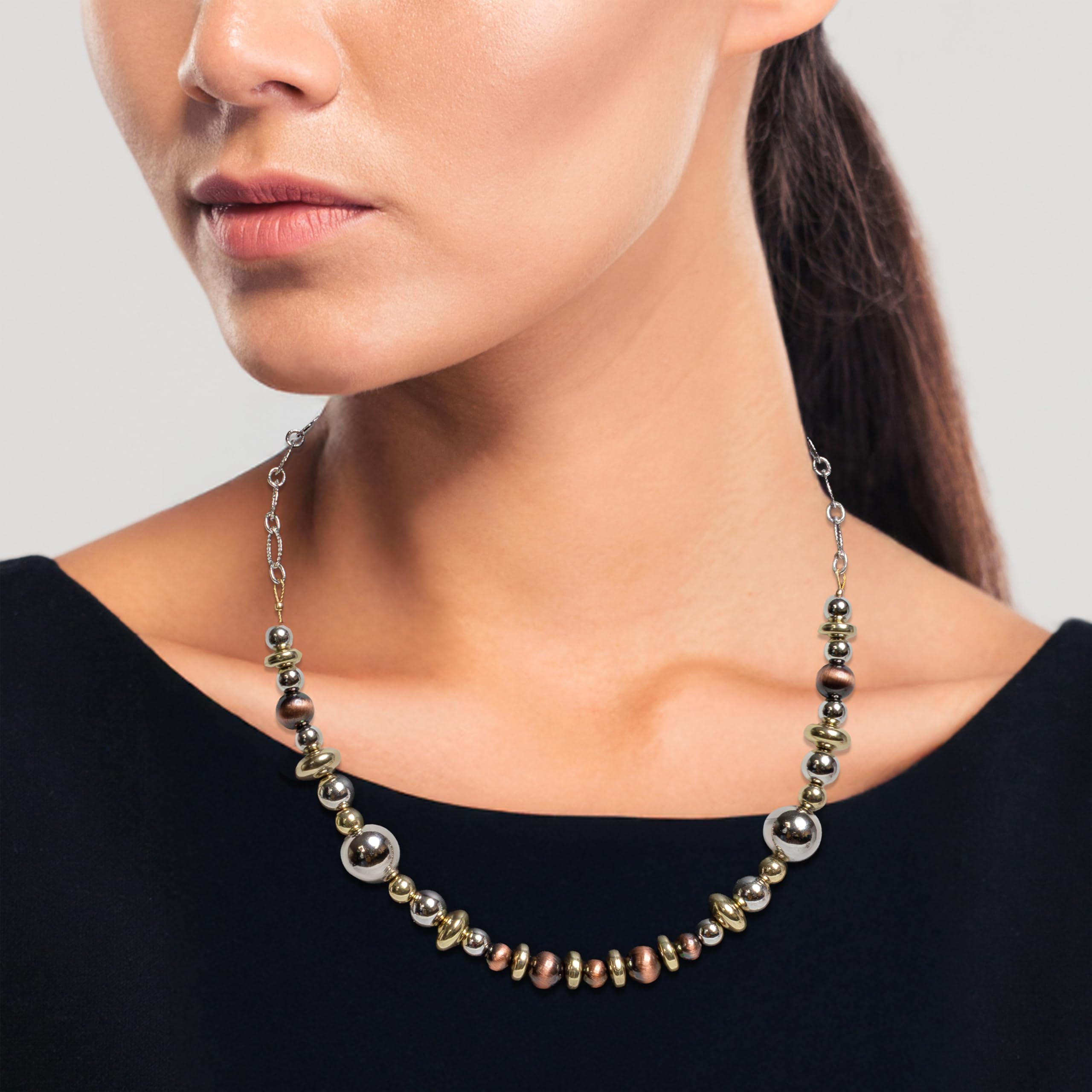 The Beadsmith Zestaw koralików akrylowych – srebro, złoto i antyczna miedź, imitacja metalu, ok. 455 szt., 12 kształtów (9,4–22,7 mm), zestaw do tworzenia biżuterii i bransoletek