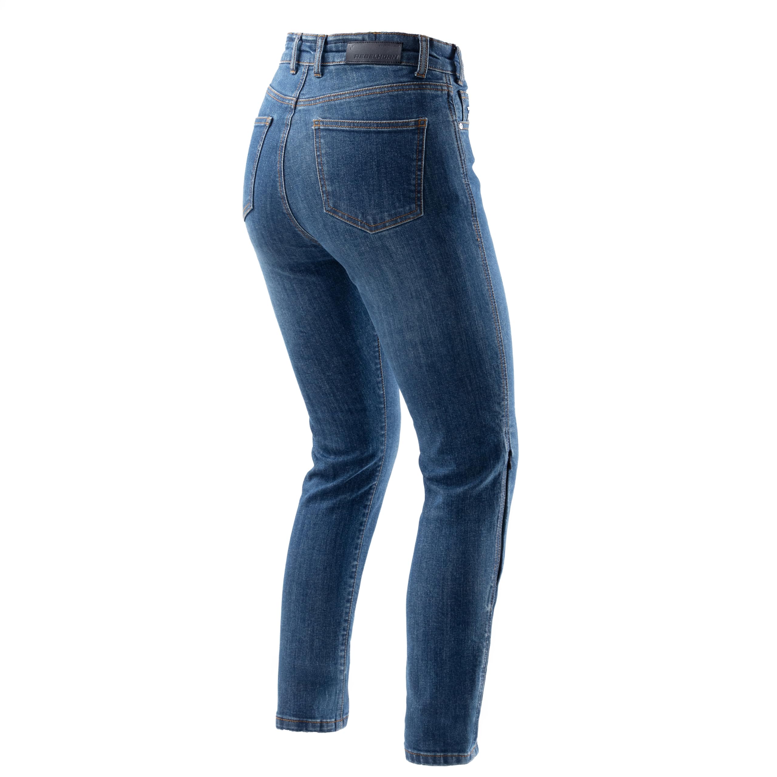 REBELHORN Classic Mono Women Motorradjeans Motorradhose Damen | Monoschicht | Knie und Hüftprotektoren Stufe 2 | Tasche für Steißbeinprotektor | Slim Fit